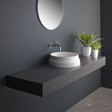 Latis 420mm Matte White Solid Surface Above Counter Basin